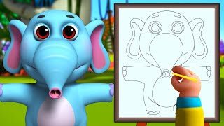 How To Draw An Elephant | Draw and Color| Drawing For Kids | Colouring For Children