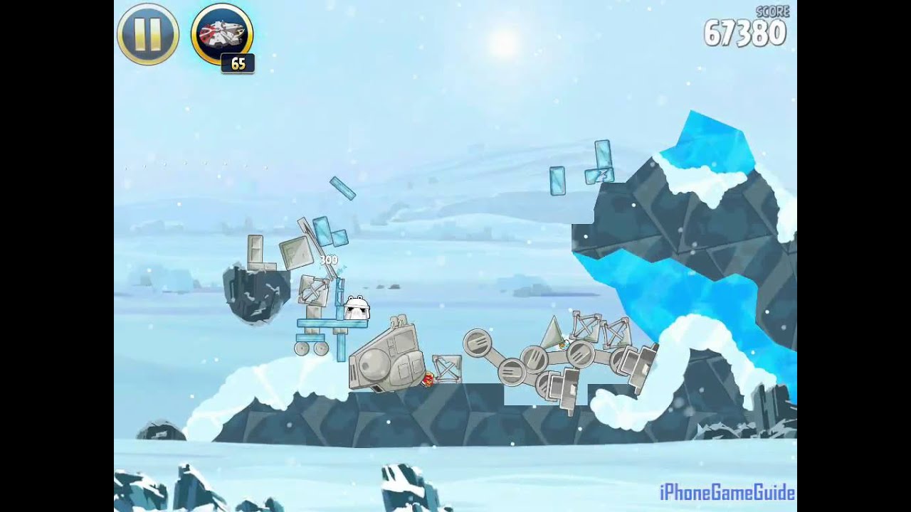 Angry Birds Star Wars Level 3-8 Hoth 3 Star Walkthrough