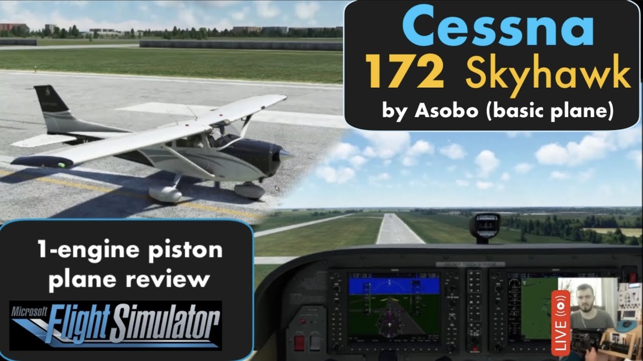 MSFS2020 • Cessna 172 Skyhawk • by ASOBO • обзор самолёта • single engine piston plane review • L1P