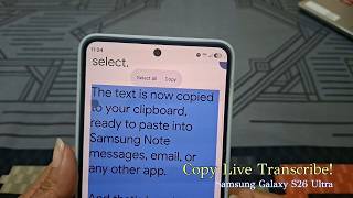 How to Copy Live Transcribe Text on Samsung Galaxy S26 Ultra