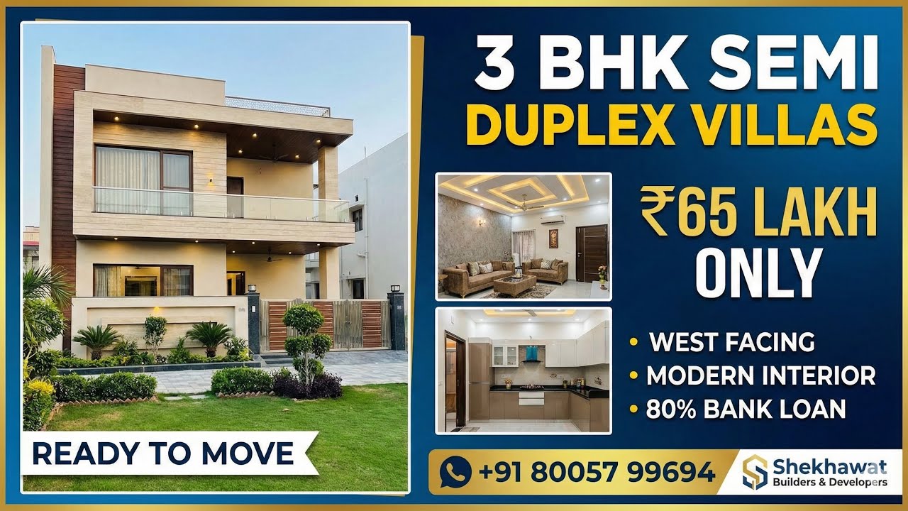 The Perfect Family Home? 😱 Luxury 3 BHK Villa for ₹65 Lakh in Jaipur! | 80% Loan Available 🏦