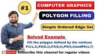 Simple order edge fill | Polygon Filling Algorithm| computer graphics| Shortcut tricks| example #1