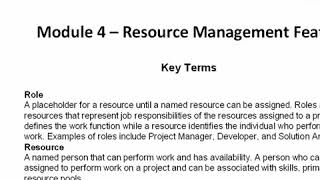 Example Training - Resource Capacity Management in CA Clarity PPM