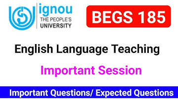 BEGS 185 Important Questions | English Language Teaching Important Questions |BEGS 185 Previous Year