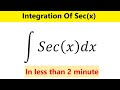 what is integral of secx | Integral secx