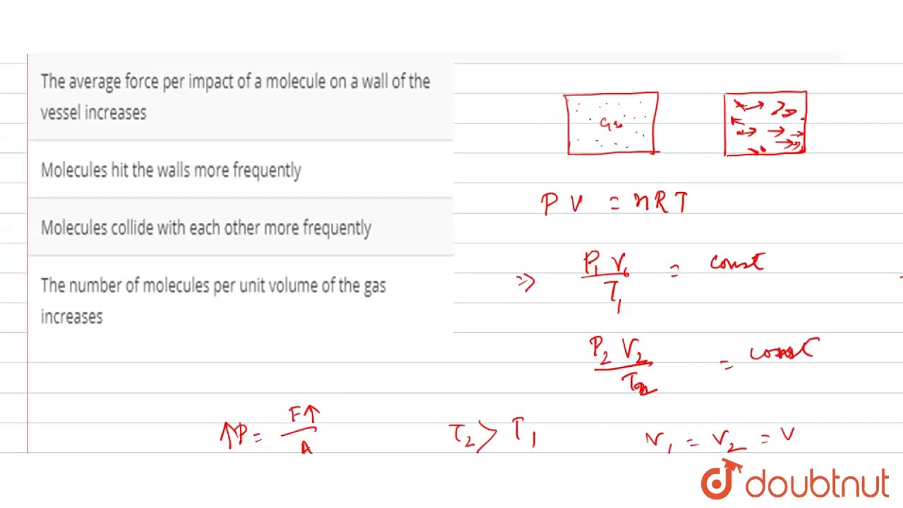 When a gas is heated in a vessel of constant volume , the pressure increases because - YouTube