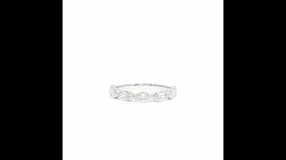 Bezel Set Marquise Diamond Band - 14K White Gold