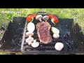 Шашлык🍖 &amp; стейк Рибай🥓 с овощами гриль🥒🌶🍄🍐 под пение канарейки 🎶🐦 - Антон Матвеев.