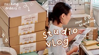 Studio Vlog  ☁ Packing Orders for My Etsy Shop!! New Branding, Cozy + Satisfying Packaging Process