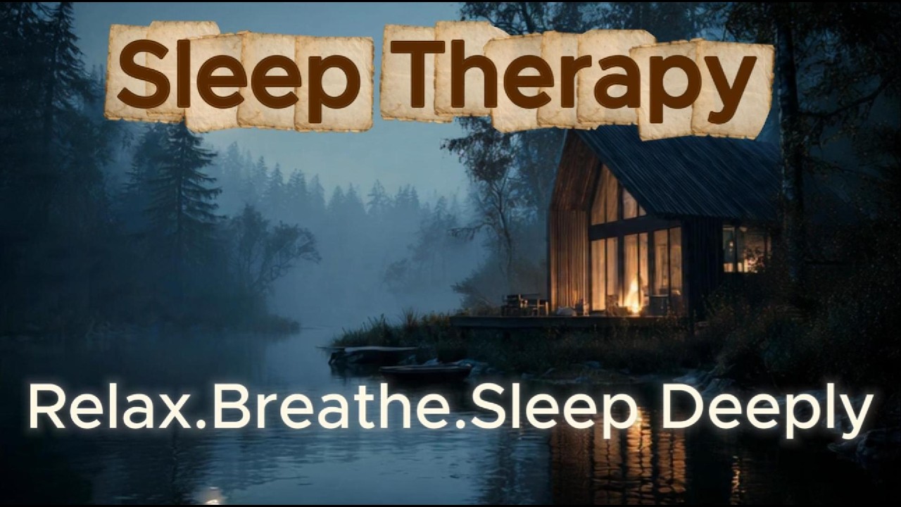 Deep Sleep - Fall Asleep Fast in a Waterfall Forest Cabin 🌊 Water Sounds & Meditation Music 🧘🏽