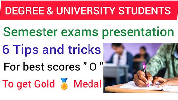 6 Tips &tricks to present sem exams to pass, best marks in PG video by GOLD MEDALIST #degreesemexams