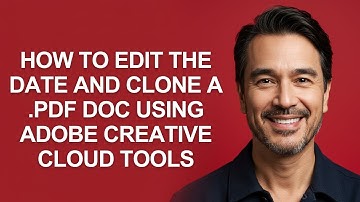 How to Edit The Date and Clone a .pdf Doc Using Adobe Creative Cloud Tools - KevinHowTo