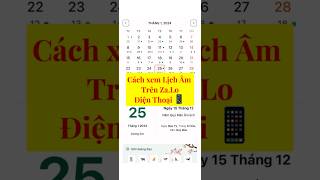 Cch Xem Lch m Trn Zalo in Thoi No Cng Xem c lch mlich licham 2024 zalo