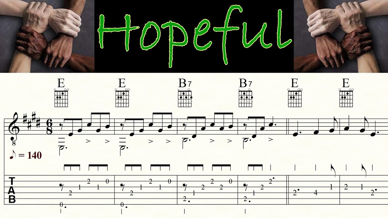 HOPEFUL TF Duet TAB & Sheet music Acoustic Guitar Tutorial