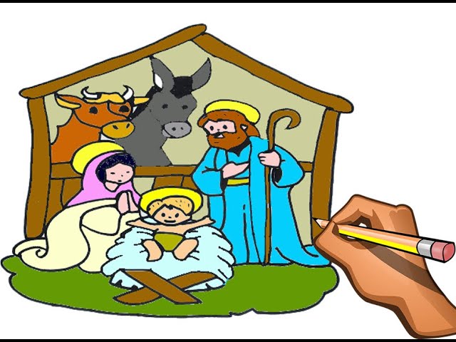 DIBUJO DE NACIMIENTO DIBUJO FACIL / HOW TO DRAW THE BIRTH OF JESUS STEP BY  STEP - thptnganamst.edu.vn