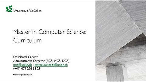 Curriculum of the Master in Computer Science | University of St.Gallen