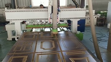 kitchen cabinet door ATC cnc processing center 9kw atc spindle 10 atc tools working video