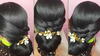 Looking & beautiful  hair bun new hair bun letas looks amazing hairstyle open bun hairstyle