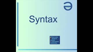5 Syntax- DELTA MODULE 1- ELT TERMINOLOGY