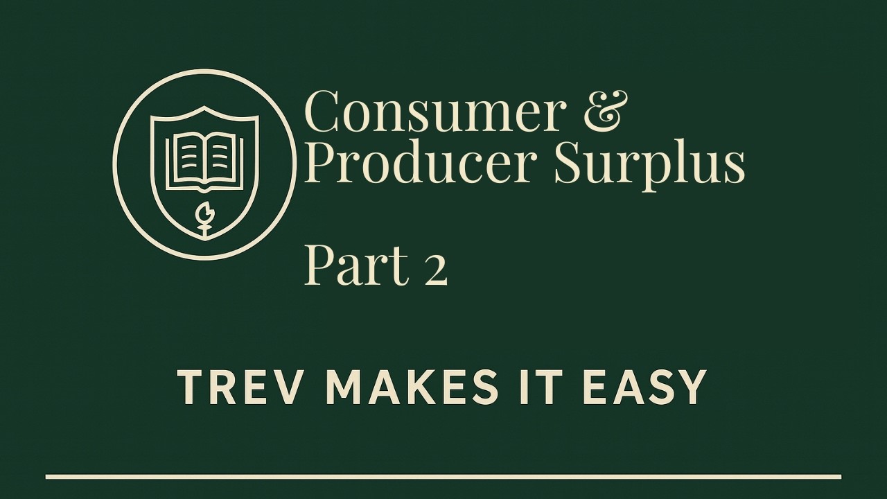 How to Calculate Consumer Surplus, Producer Surplus, and Dead Weight Loss  | Trev on Econ