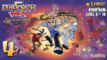 Diner Dash 5: BOOM! (PC) - 1080p60 HD Walkthrough Part 4 - Squid Row, Level 6 to 10