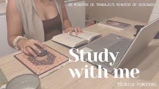 Study with me I Técnica pomodoro, sin música, sonido ambiental