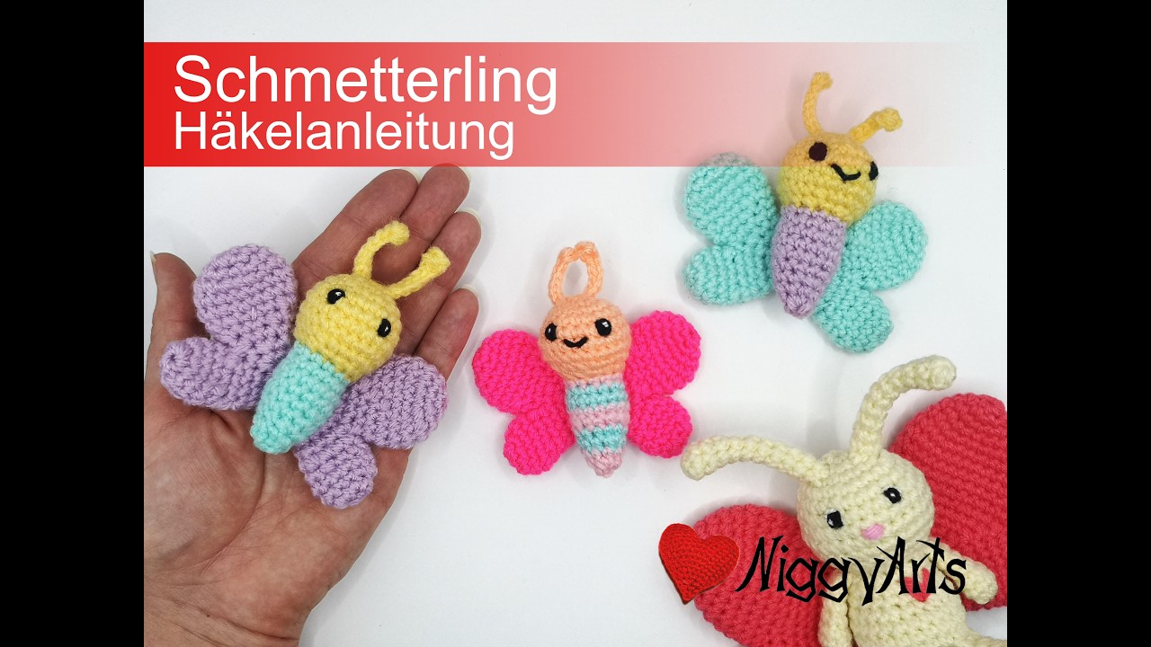 Häkelanleitung Schmetterling - einfaches Amigurumi häkeln