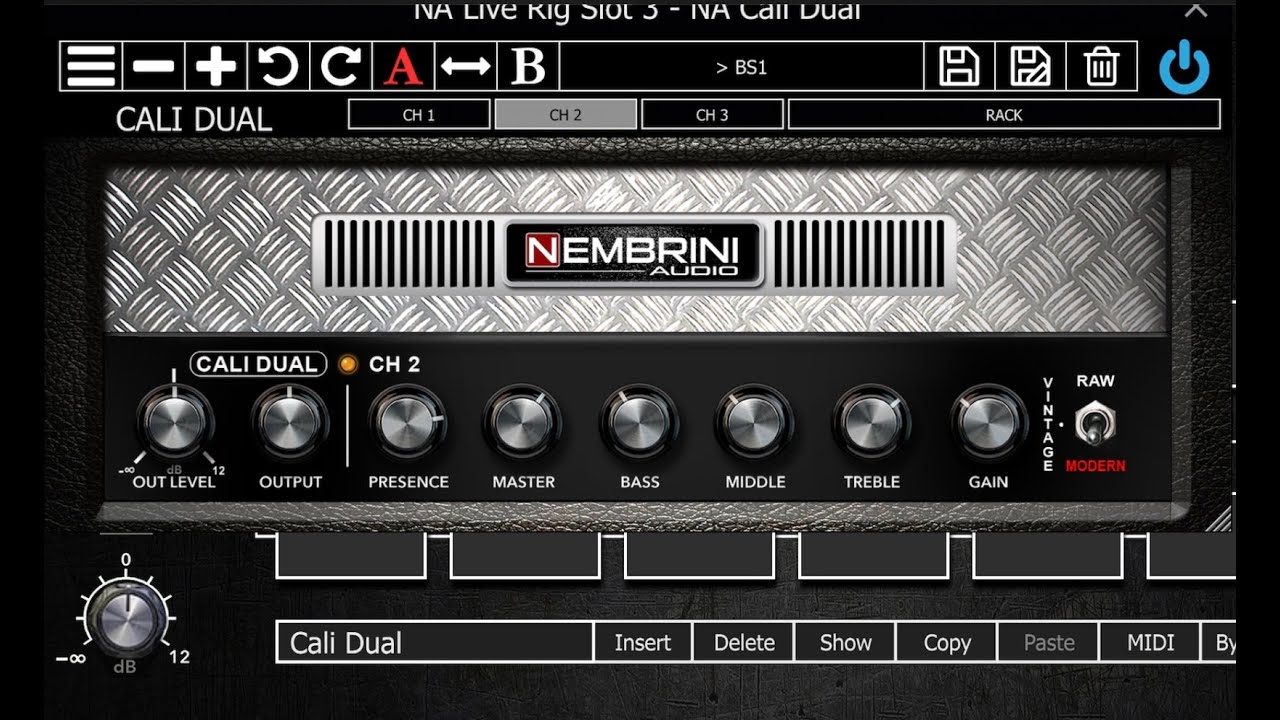 Comparing two Nembrini guitar amps on the iPad. 
