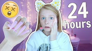 I Wore REALLY LONG Acrylic Nails For 24 Hours!! 😱💅 *painful*