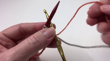 Two Color Chinese Waitress Cast On with Crochet Hook