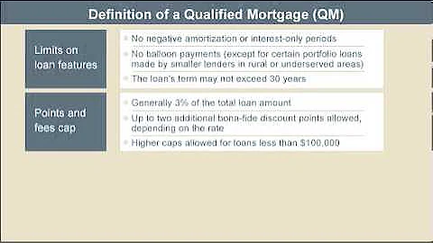 Definition of a Qualified Mortgage (QM) - According to CFPB