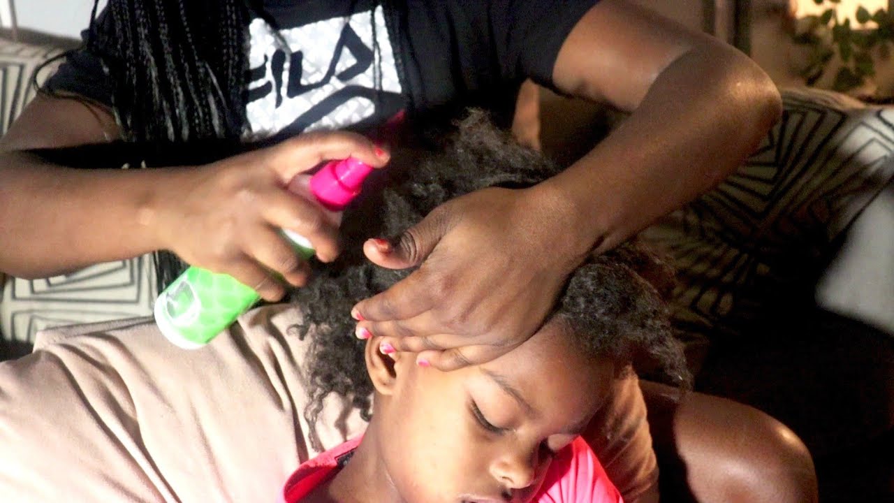 Asmr - taking my daughter's hair down + chewing gum
