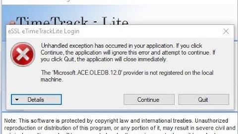 E time Track lite Unhandled Exception Problem Resolve