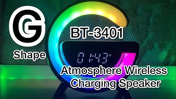 How to set up the time and alarm clock BT-3401 G-type Led Wireless Charging Speaker/Full tutorial