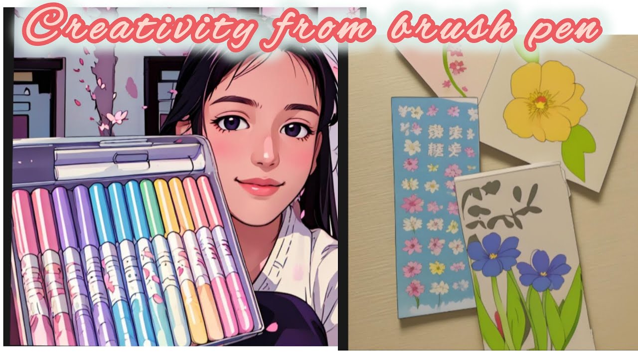 Creativity from brush pen step by step 😱😍