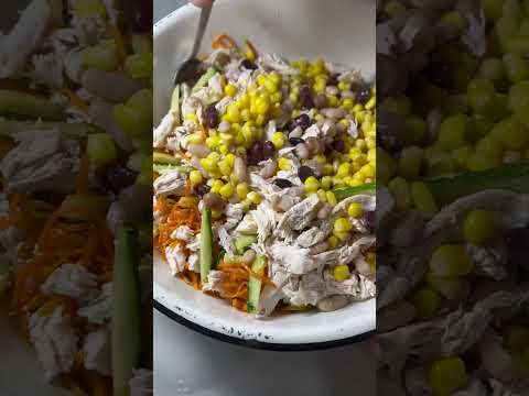 Салат белковая бомба Кбжу на 100гр 105/9.1/3/10.3 🌶️без заправки и сухариков #салат