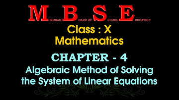MBSE X Math Chapter 4 System of Linear Equations
