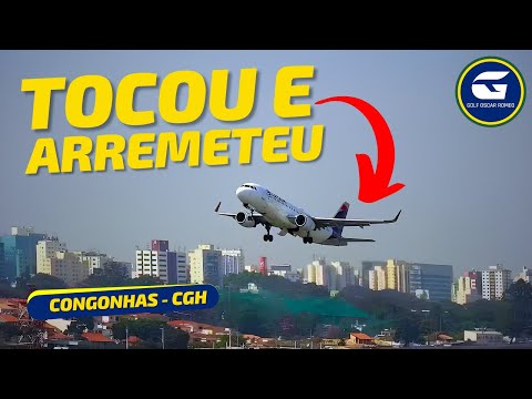 Vídeo registra arremetida após toque na pista em Congonhas