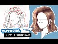 🎓 How to color SEMI-REALISTIC hair ✒️ Digital Art Tutorial