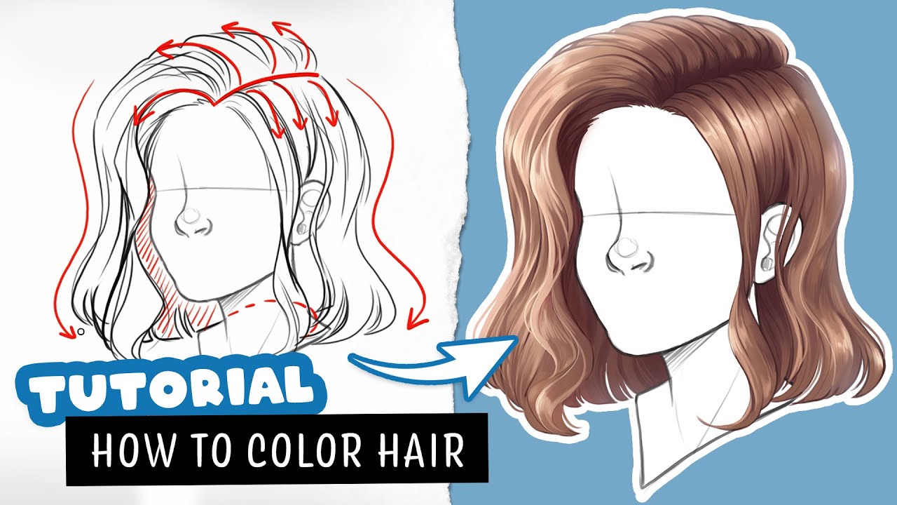 🎓 How to color SEMI-REALISTIC hair ️ Digital Art Tutorial - BlogTubeZ