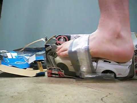 smashing up car boxes