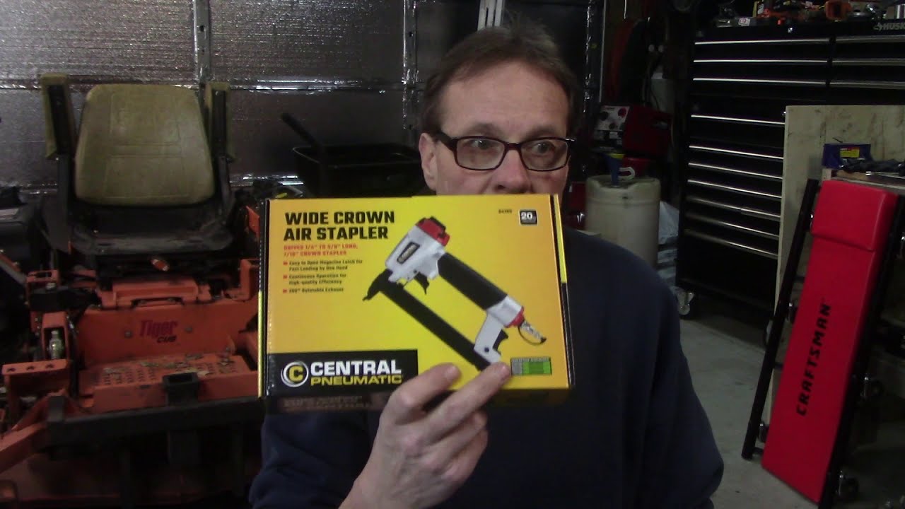 Scag seat cushion repair Harbor Freight Crown Stapler review YouTube
