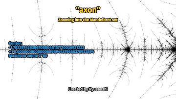 Axon — Zooming into the Mandelbrot set (black and white)