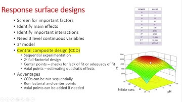 Design of experiments - Central composite design CCD - JMP
