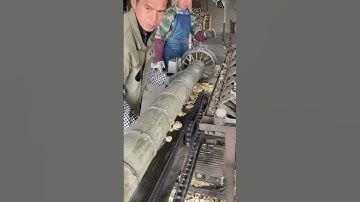 Bamboo splitting process- good tools and machines make the work even easier. #craft