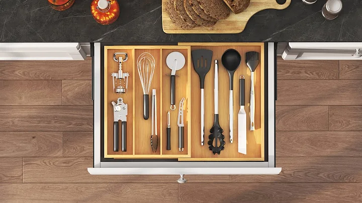 Lifewit Disposable Cooking Silverware Tray for Kitchen Drawer, Bamboo Adjustable Cutlery Holder