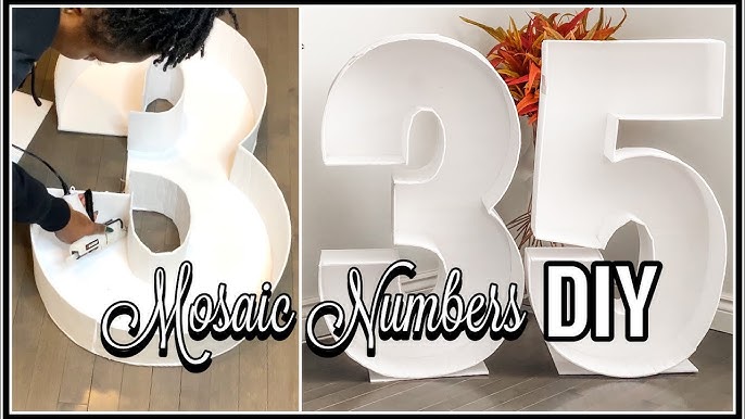 Marquee Number 1, imprsv DIY Marquee Light up Numbers Tutorial, Mosaic  Numbers with Lights 