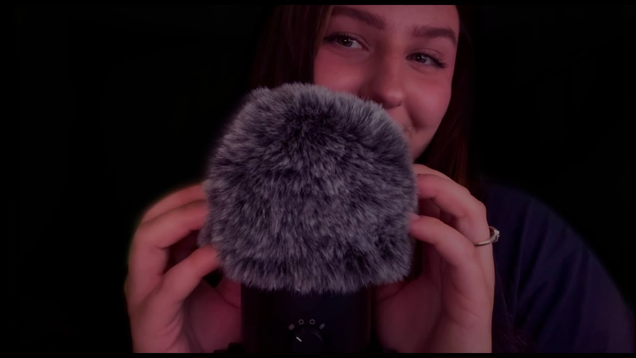 ASMR | fluffy mic scratching w/ inaudible whispers - YouTube