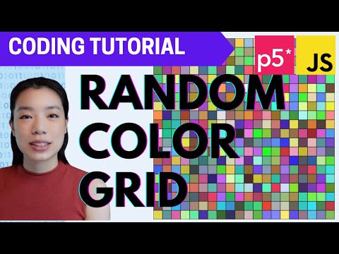 p5.js Coding Tutorial |  Color Grid (Nested Loop / 2D Array)