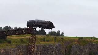 462 steam locomotive falls off a bridge  painful to watch (even knowing it’s not real)